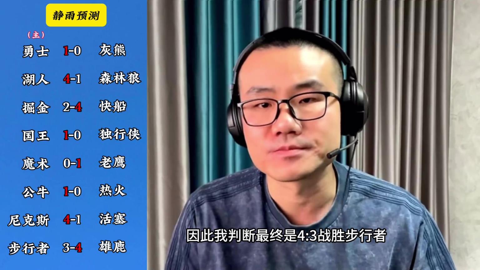你同意嗎？靜雨對東西部季后賽球隊(duì)的預(yù)測：勇贏熊 湖船尼鹿晉級